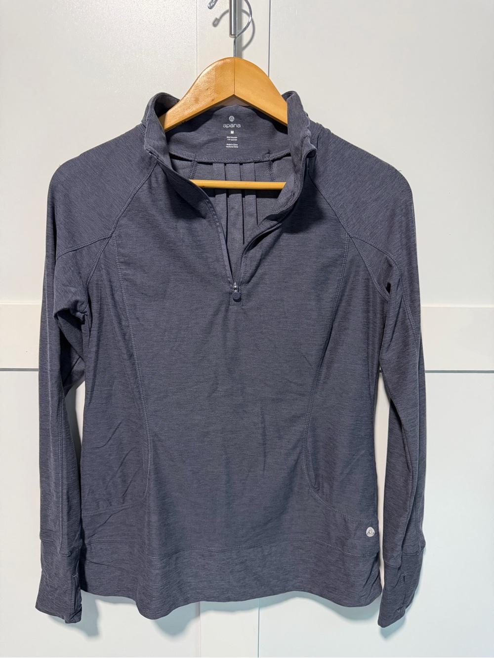 Apana Women's Navy Heather Half-Zip Turtleneck Pullover